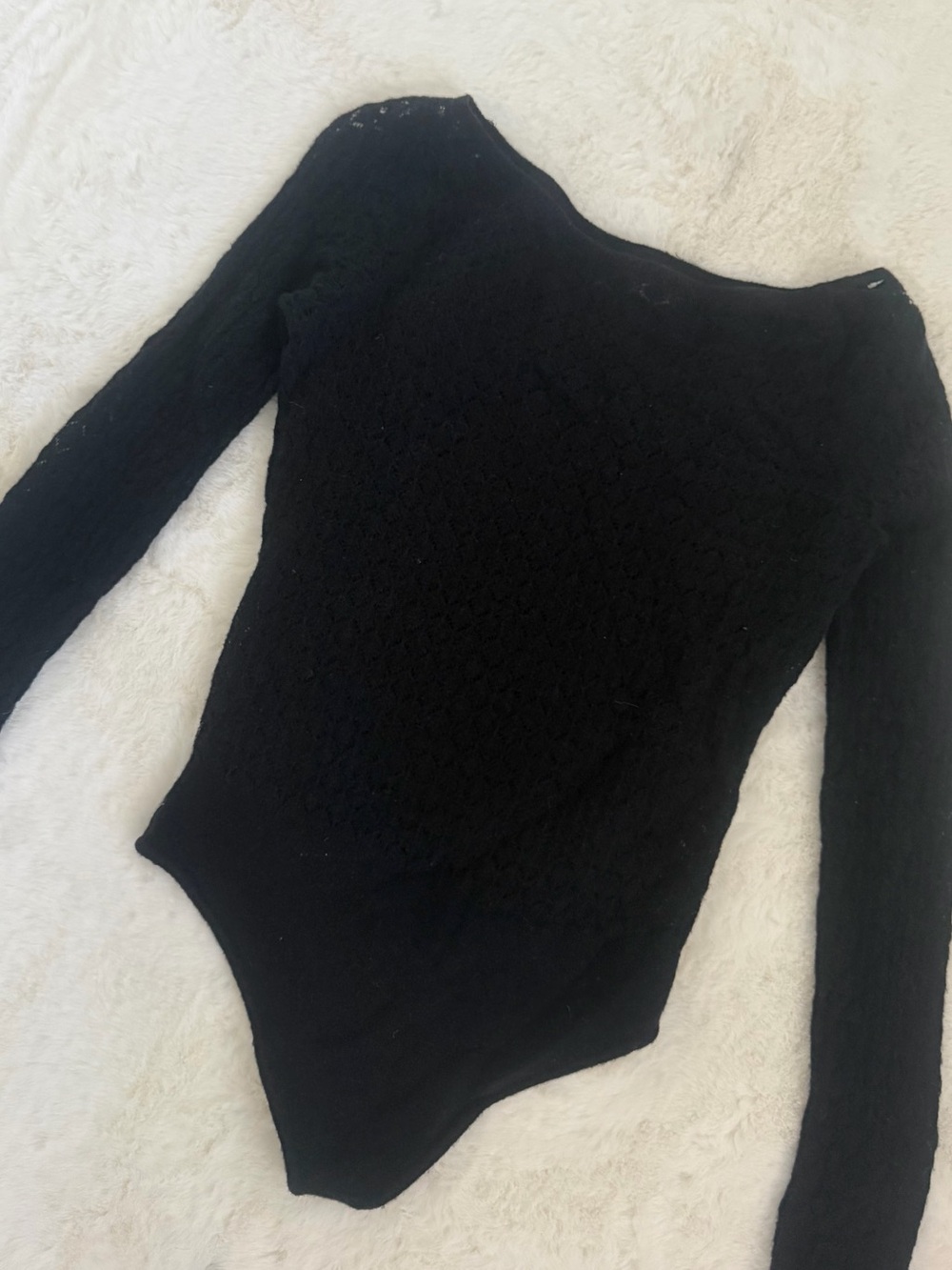 Abercrombie & Fitch Black Long-Sleeve Lace Bodysuit